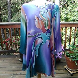 Rare Vintage Yolanda Lorente Hand Painted Dress